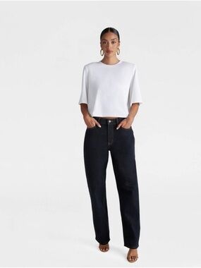 KBB by Kahlana Size 10 Straight Leg Jeans in Deep Black Wash